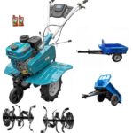 Motosapa DKD HS900 motor 7CP grup fonta + remorca DKD Ly500kg-basculabila+ulei