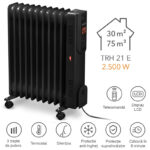 Radiator (calorifer) pe ulei Trotec TRH 25E, telecomanda, display LED, 2500W - imagine 3