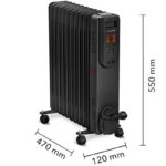 Radiator (calorifer) pe ulei Trotec TRH 25E, telecomanda, display LED, 2500W - imagine 9