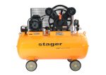 Stager Air 60C200 compresor aer, 200L, 10bar, 600L/min, trifazat, angrenare curea - imagine 3
